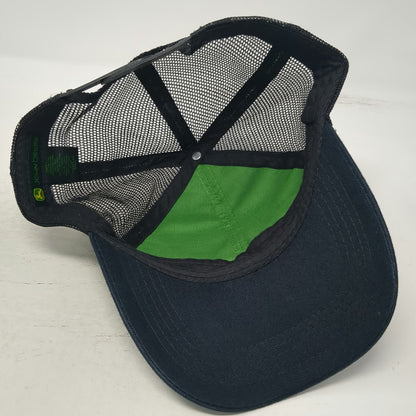 John Deere Trucker Hat Black One Size Stotz Equipment Embroidered Mesh Snapback