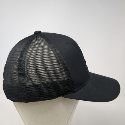 Reebok Trucker Hat Black One Size Mesh Back Snapback Structured Delta Logo