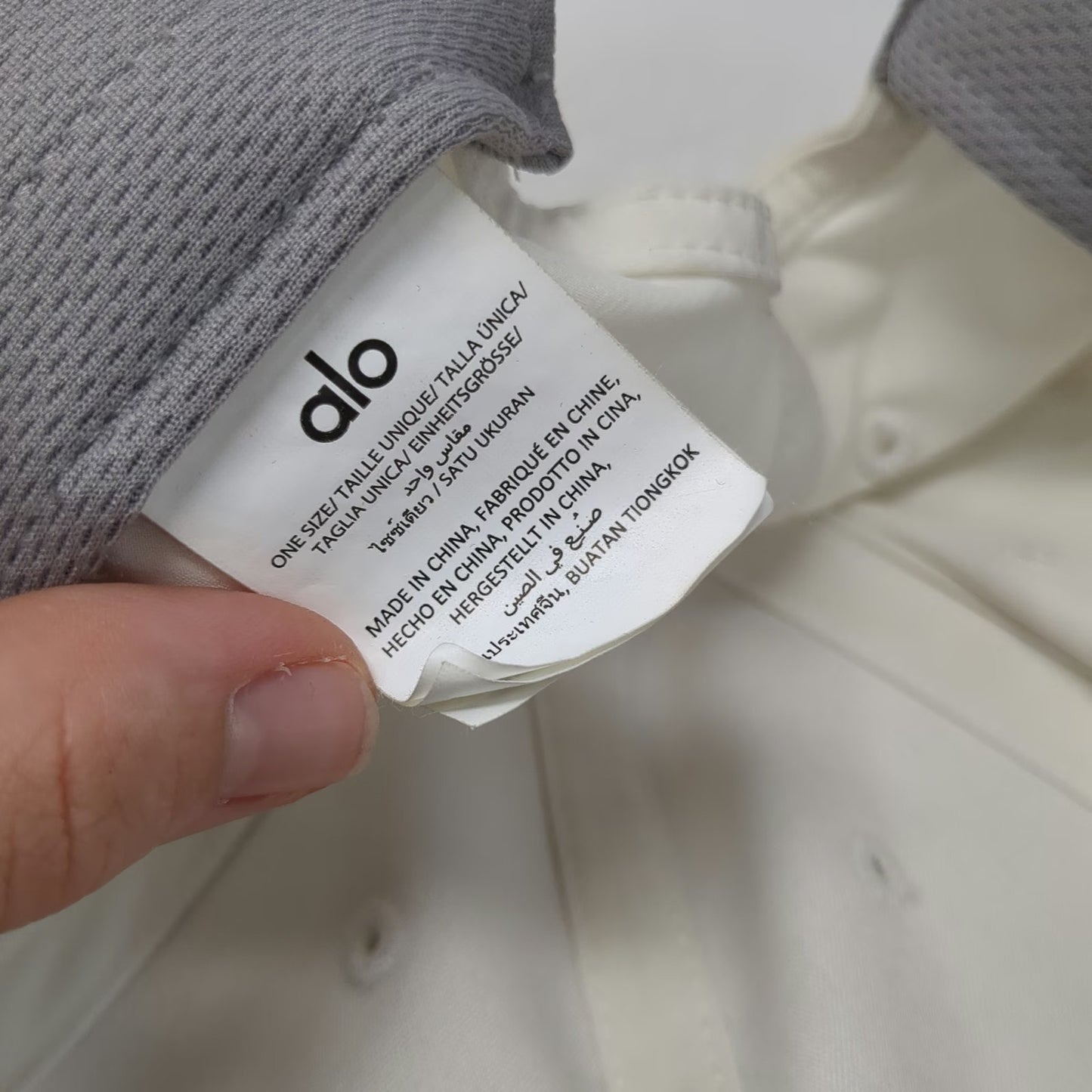 Alo Yoga Baseball Cap White One Size ao Logo Strapback Polyester Athletic Hat