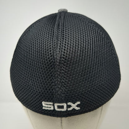 Chicago White Sox MLB New Era Baseball Cap Gray M 39THIRTY Stretch Fit Mesh Hat