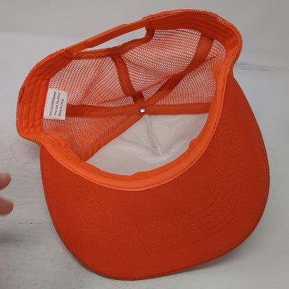 Baldwin Hat Co Trucker Hat Orange White One Size Mesh Snapback Beard Logo Patch