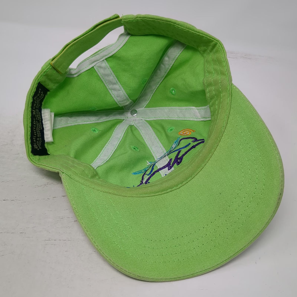 Distinctive Headwear Green Baseball Cap OSFM Sanibel Island Dolphin Hat Florida