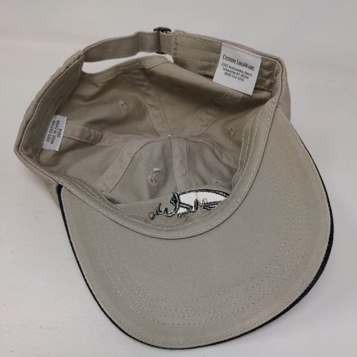 Monogram Slideback Hat Tan OSFA Adjustable Embroidered Vent Holes