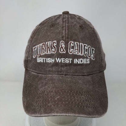 Turks & Caicos British West Indies Strapback Hat Brown OSFA Embroidered