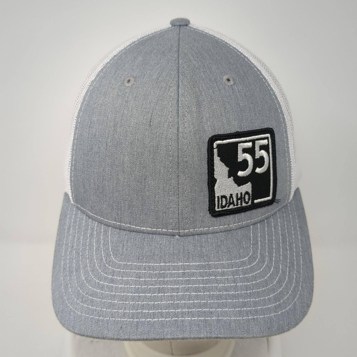 Idaho 55 Snapback Trucker Hat Gray One Size Mesh Back Richardson