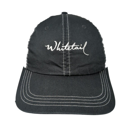 Whitetail Strapback Hat Black One Size Classic Cut Ahead Lightweight