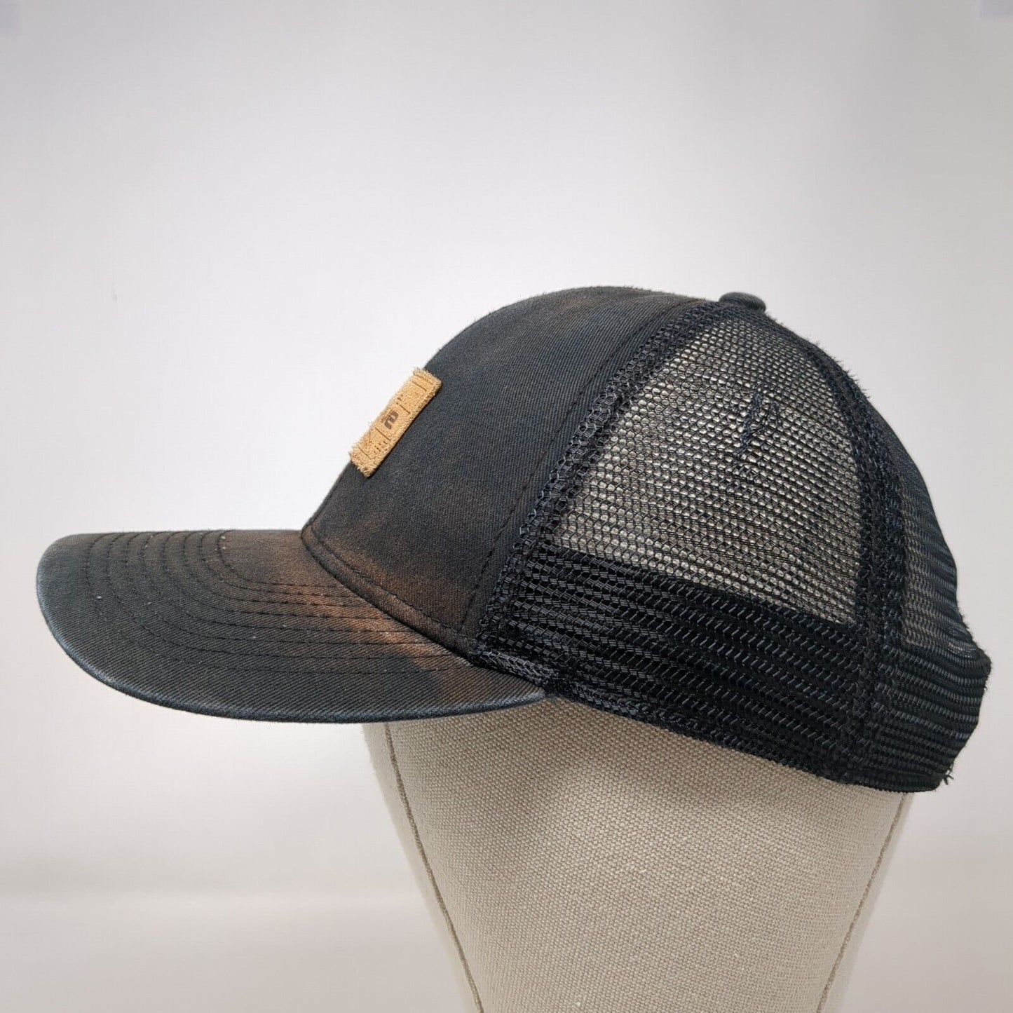 Dakine Leather Patch Snapback Trucker Hat Black OSFA Mesh Back Solid