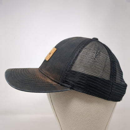 Dakine Leather Patch Snapback Trucker Hat Black OSFA Mesh Back Solid