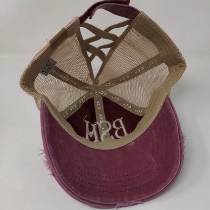 BSM Strapback Trucker Hat Ponytail Multi One Size Mesh Back C.C Exclusives