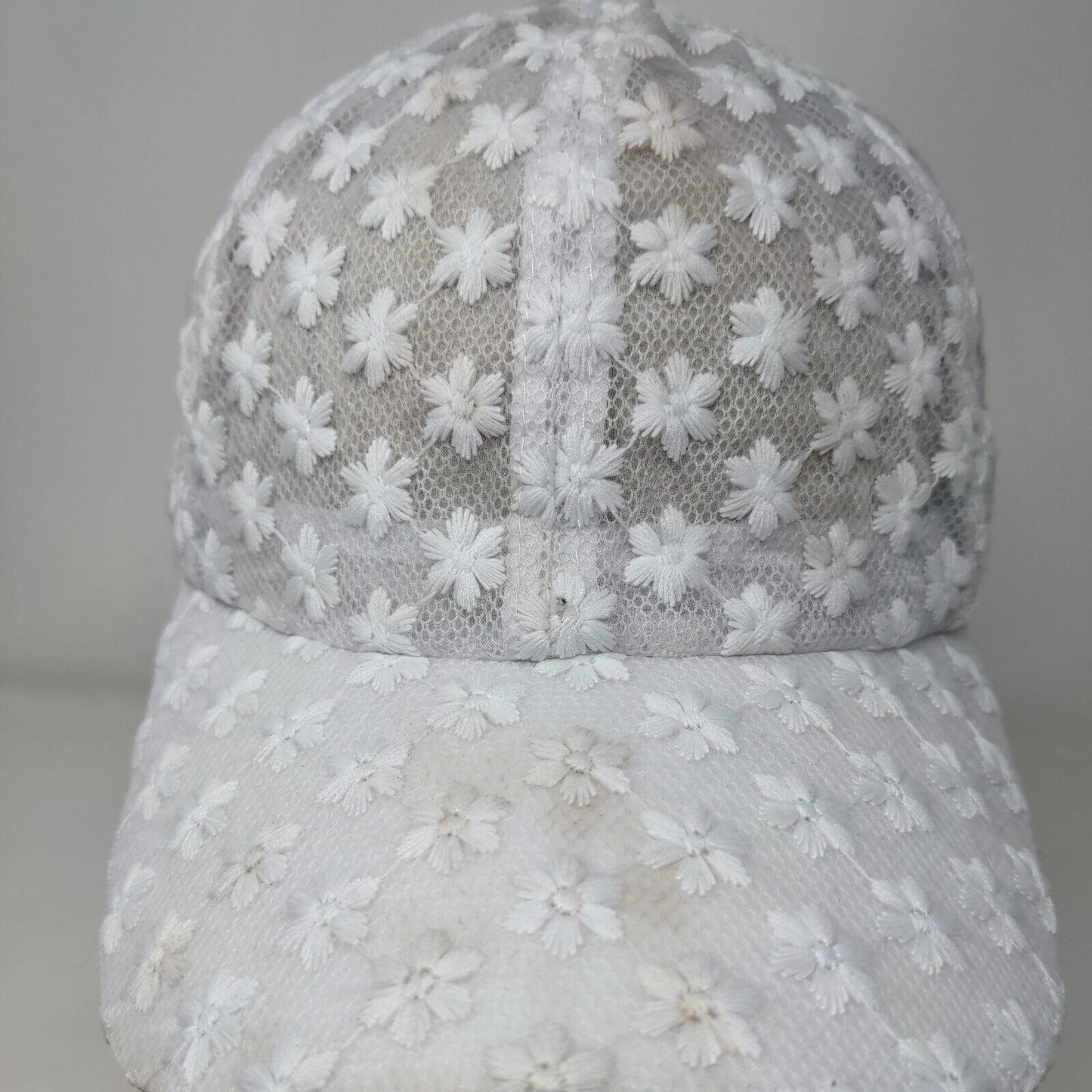 Unbranded Snapback Hat White One size Adjustable Floral Lace Trim Polyester