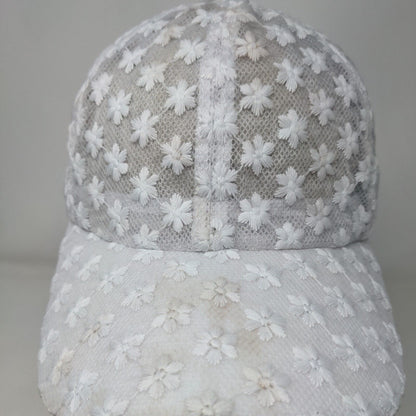 Unbranded Snapback Hat White One size Adjustable Floral Lace Trim Polyester