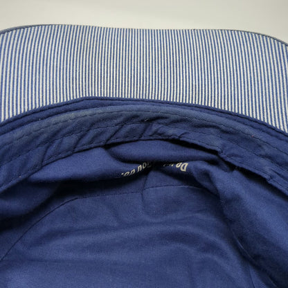 Old Navy Army Cap Blue One Size Heart Embroidery Herringbone Striped Lining Hat