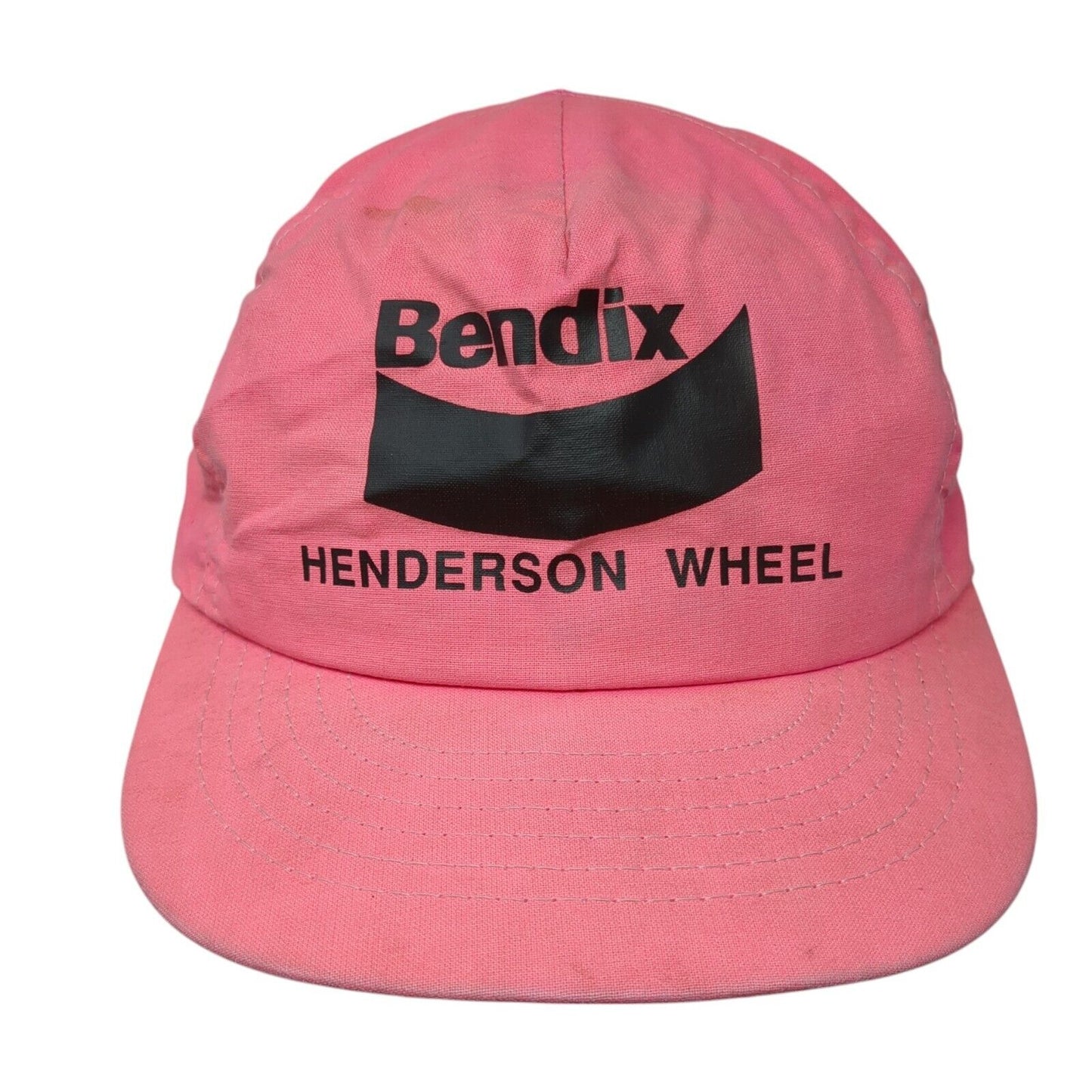 Vintage Bendix Henderson Wheel Snapback Hat Pink OSFA Graphic Logo USA Swingster