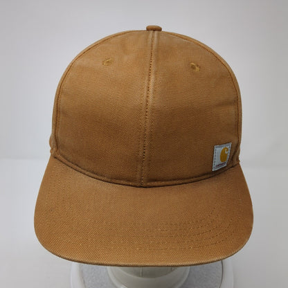 Carhartt Snapback Hat Brown One Size Adjustable Embroidered Logo 6 Panel