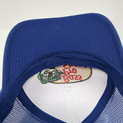 Bass Pro Shops Snapback Trucker Hat Blue OS Adjustable Mesh Back Gone Fishing