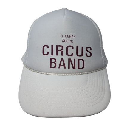 El Korah Shrine Circus Band Snapback Trucker Hat White OS Mesh Back Rope Otto