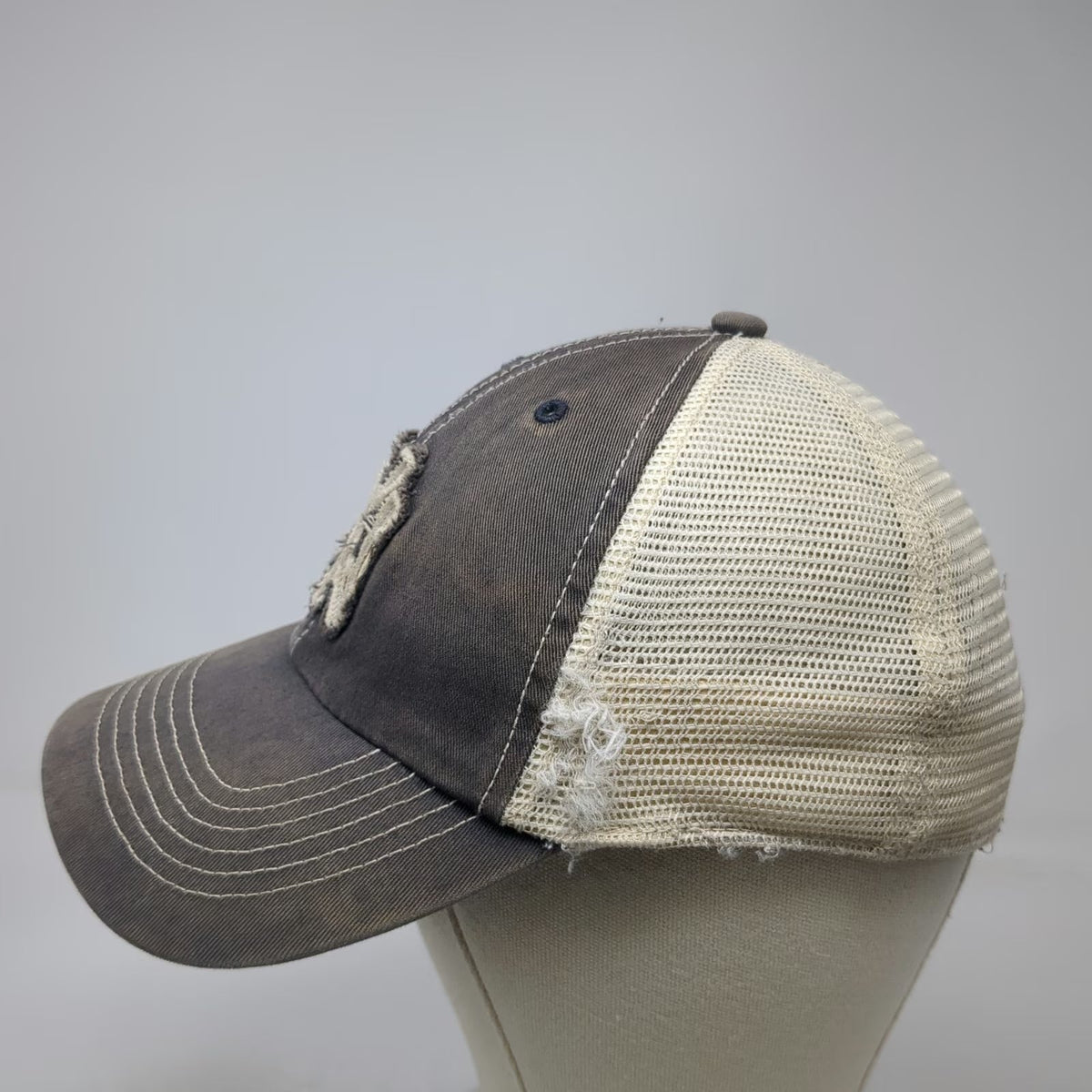 New York Yankees MLB 47 Brand Baseball Cap Gray One Size Mesh Back Hat Stretch