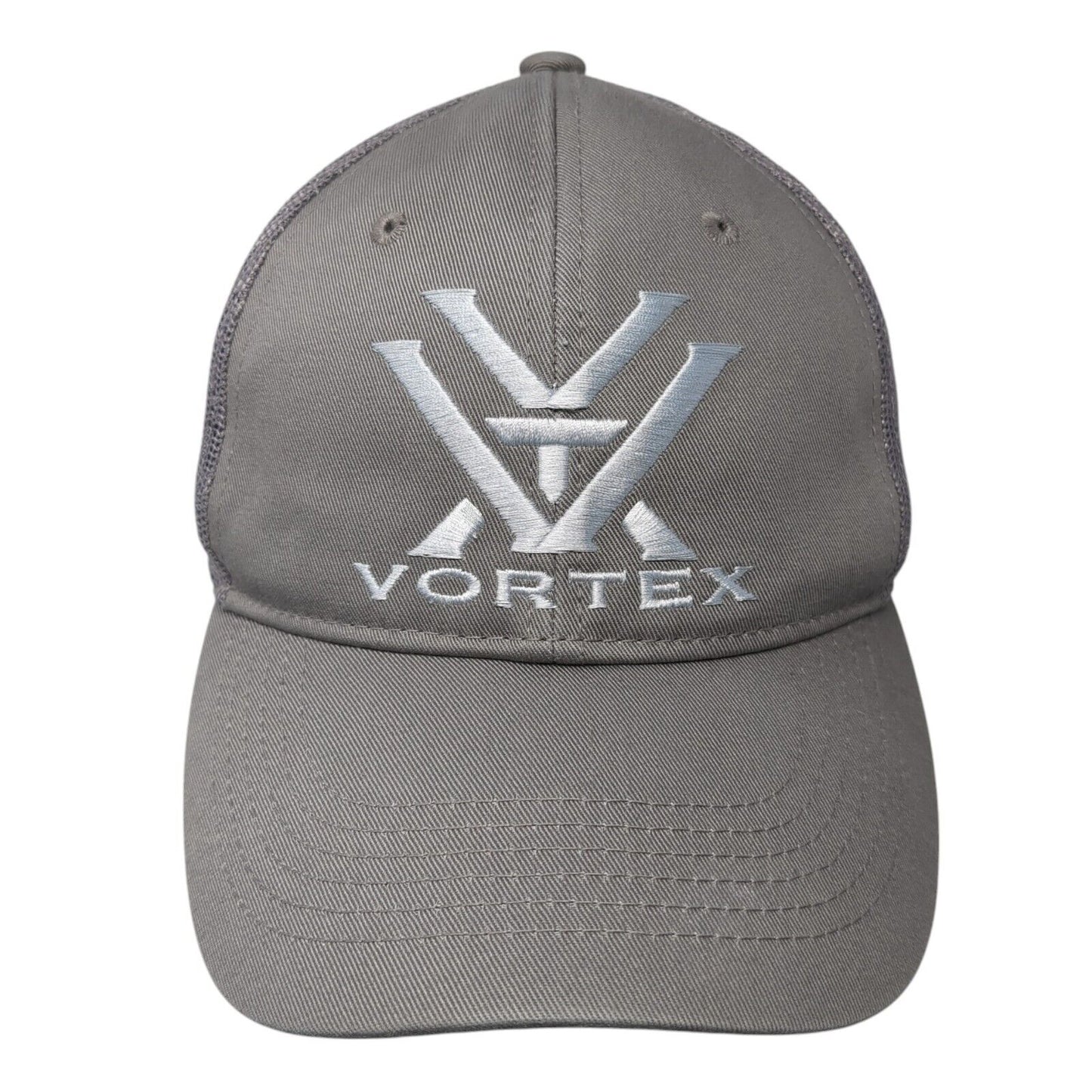 Vortex Snapback Trucker Hat Gray One Size Adjustable Mesh Back 6 Panel