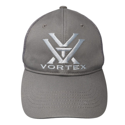 Vortex Snapback Trucker Hat Gray One Size Adjustable Mesh Back 6 Panel