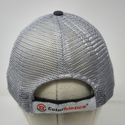 Colorbiotics Baseball Cap Black Mesh Back Gray Red White One Size Strapback Hat