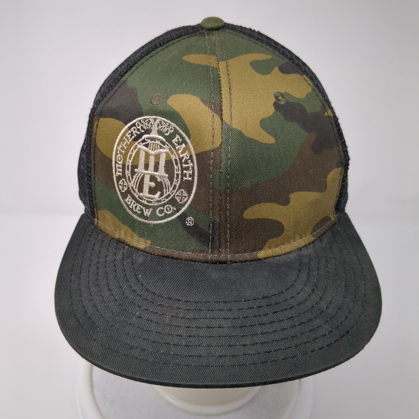 Mother Earth Brew Co. Snapback Trucker Hat Camo One Size Mesh Back Otto