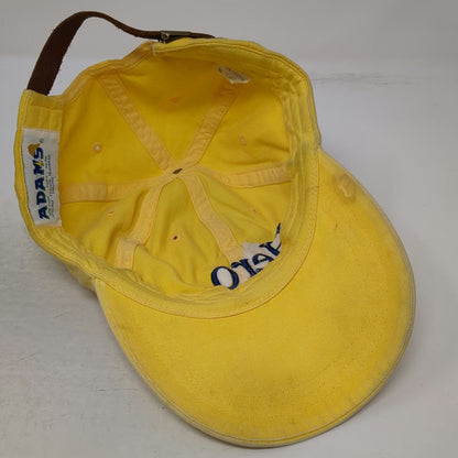 Adams Baseball Cap Yellow One Size Hero Islands Vermont Hat Leather Slideback
