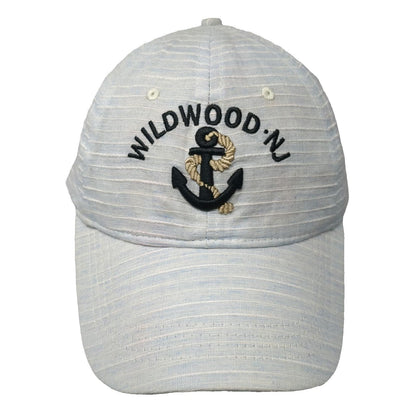 Lucky 7 USA Baseball Cap Blue One Size Wildwood NJ Anchor Striped Hat Cotton