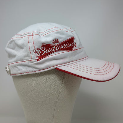Budweiser Army Cap White One Size Red Contrast Stitch Grab Some Buds Cadet Hat