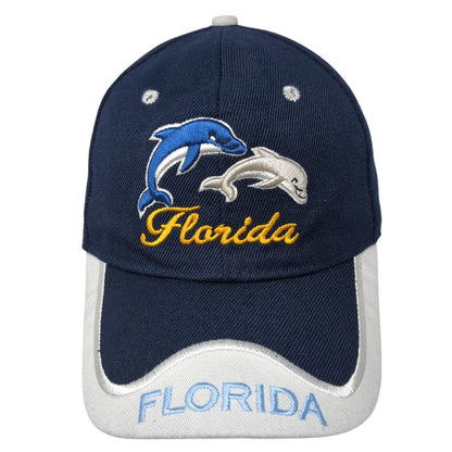 Florida Dolphins Strapback Hat Blue One Size Adjustable Embroidered