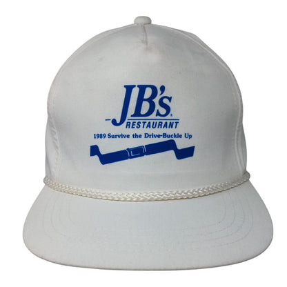 JB's Restaurant Snapback Rope Hat White OSFA Adjustable Xpres Caps