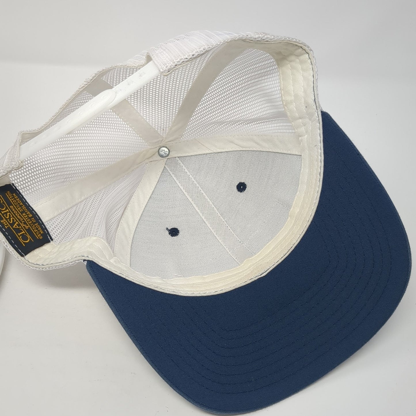 Rural Cloth Patch Snapback Mesh Back Trucker Hat Blue One Size Yupoong