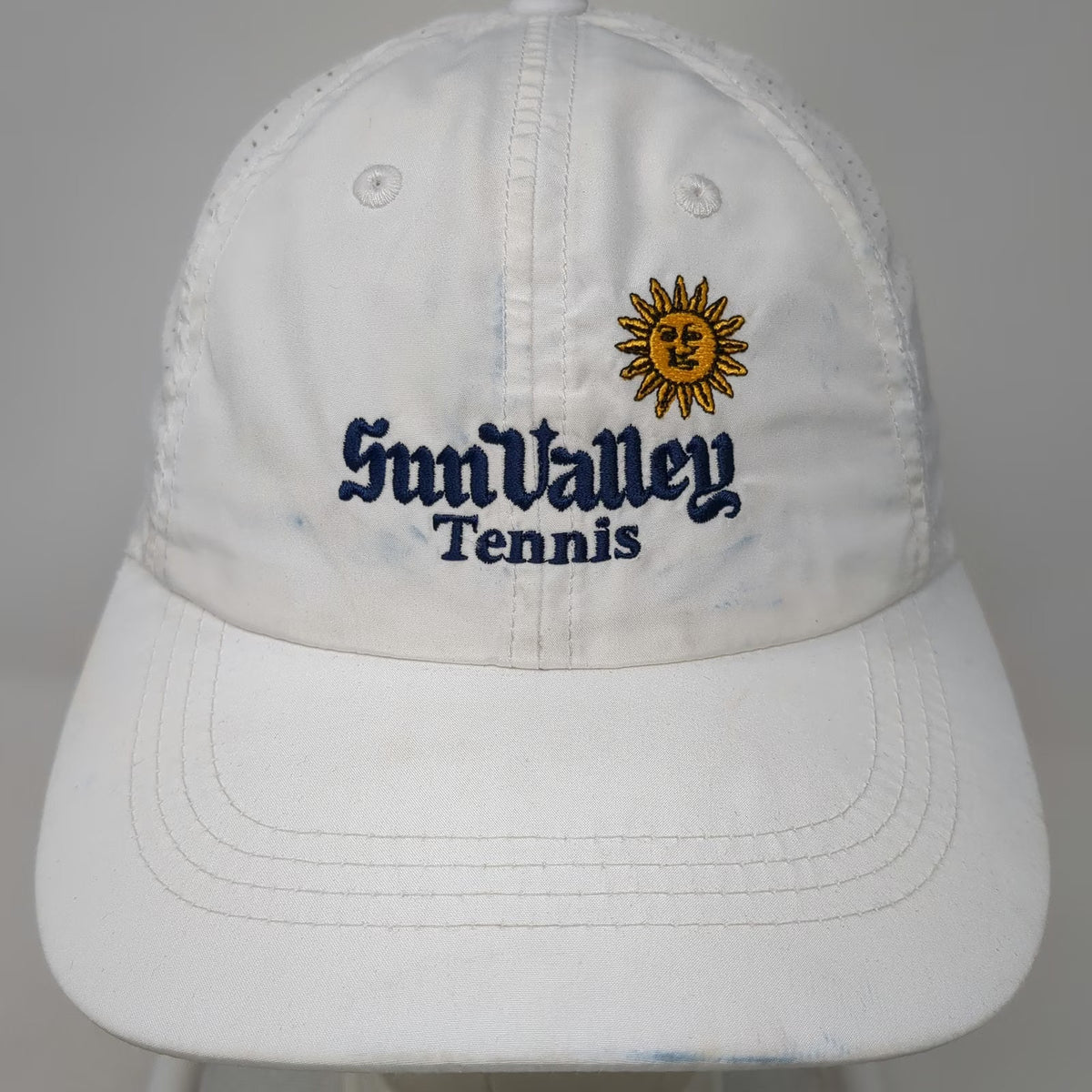 Port Authority Baseball Cap White One Size Mesh Strapback Sun Valley Tennis Hat