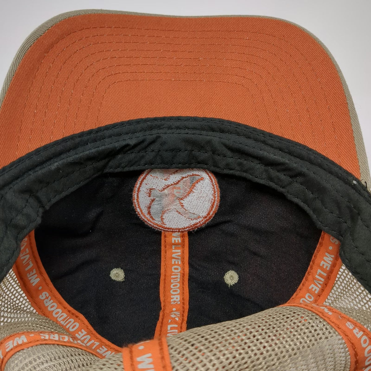 Outdoor Cap Baseball Cap Orange One Size Mesh Back Strapback Bird Logo Patch Hat