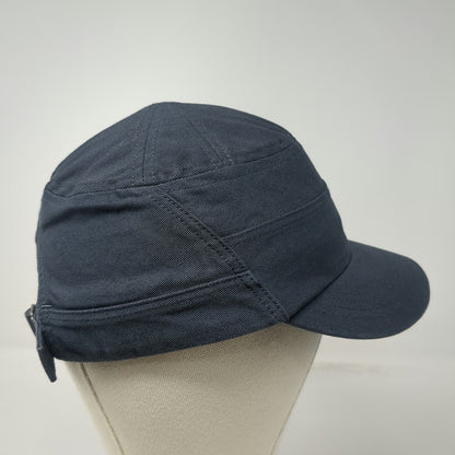 Adidas Army Cap Gray One Size Adjustable Cotton Hat Slideback Blue Patch Logo