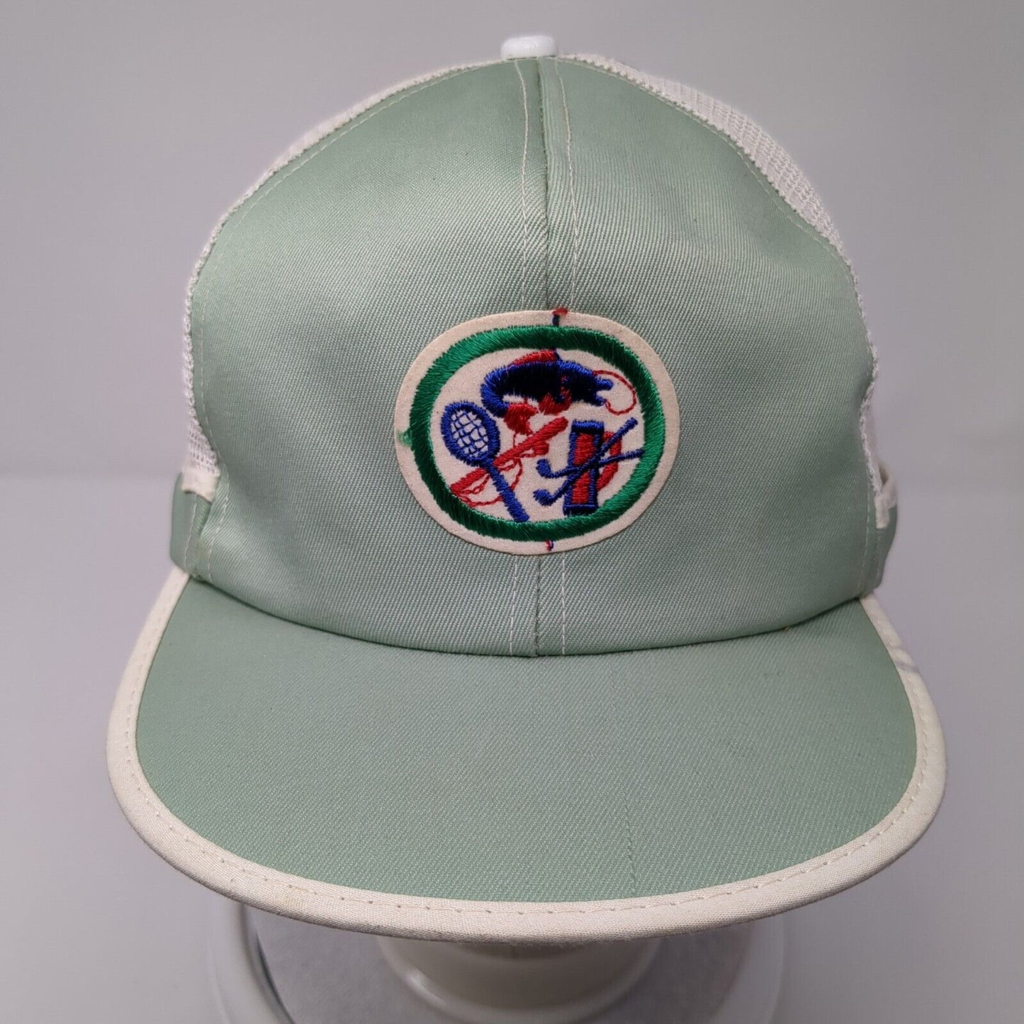 Unbranded Snapback Hat Green L/XL Adjustable Embroidered Breathable Mesh 6 Panel