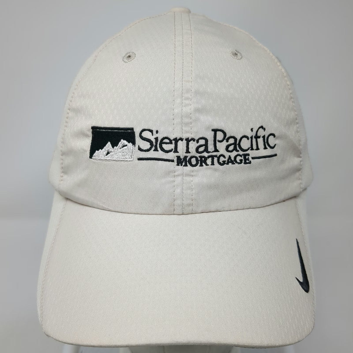 Nike Baseball Cap Beige Black One Size Sierra Pacific Mortgage Golf Hat Swoosh