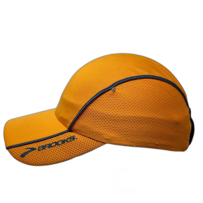 Brooks Baseball Cap Yellow One Size Performance Mesh Side Panels Adjustable Hat
