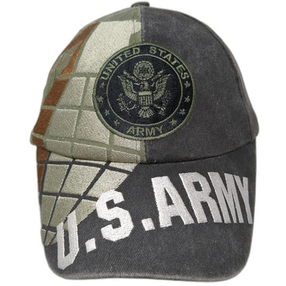 Eagle Crest US Army Gray Green Baseball Cap One Size Embroidered Globe Flag Hat