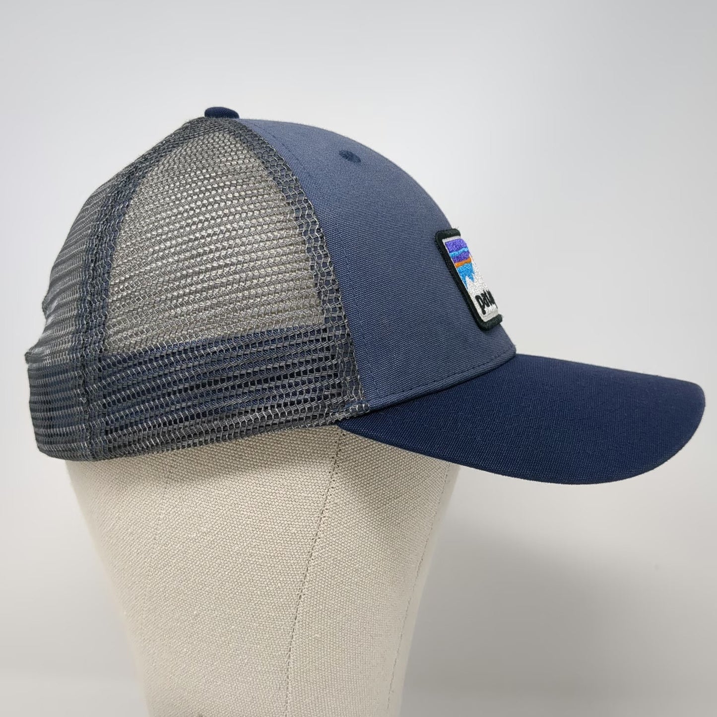 Patagonia Trucker Hat Blue One Size P-6 Logo Mesh Snapback Adjustable Mountain