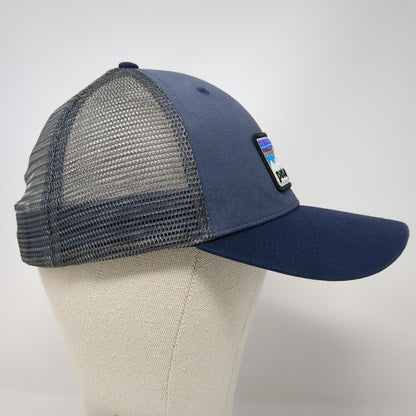 Patagonia Trucker Hat Blue One Size P-6 Logo Mesh Snapback Adjustable Mountain