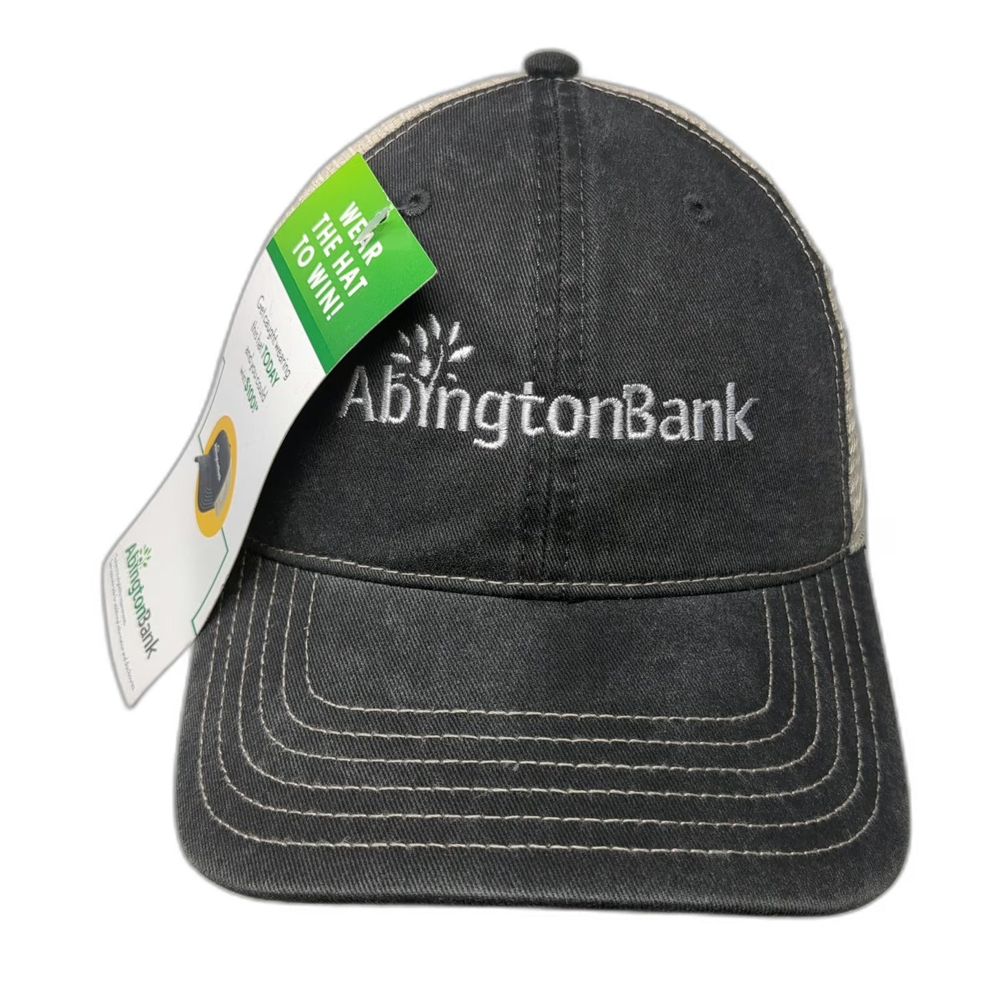 Cap America Trucker Hat Gray One Size Abington Bank Mesh Snapback Distressed