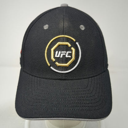 Reebok Baseball Cap Black Size XL UFC Octagon Stretch Fit Marbled Brim Hat
