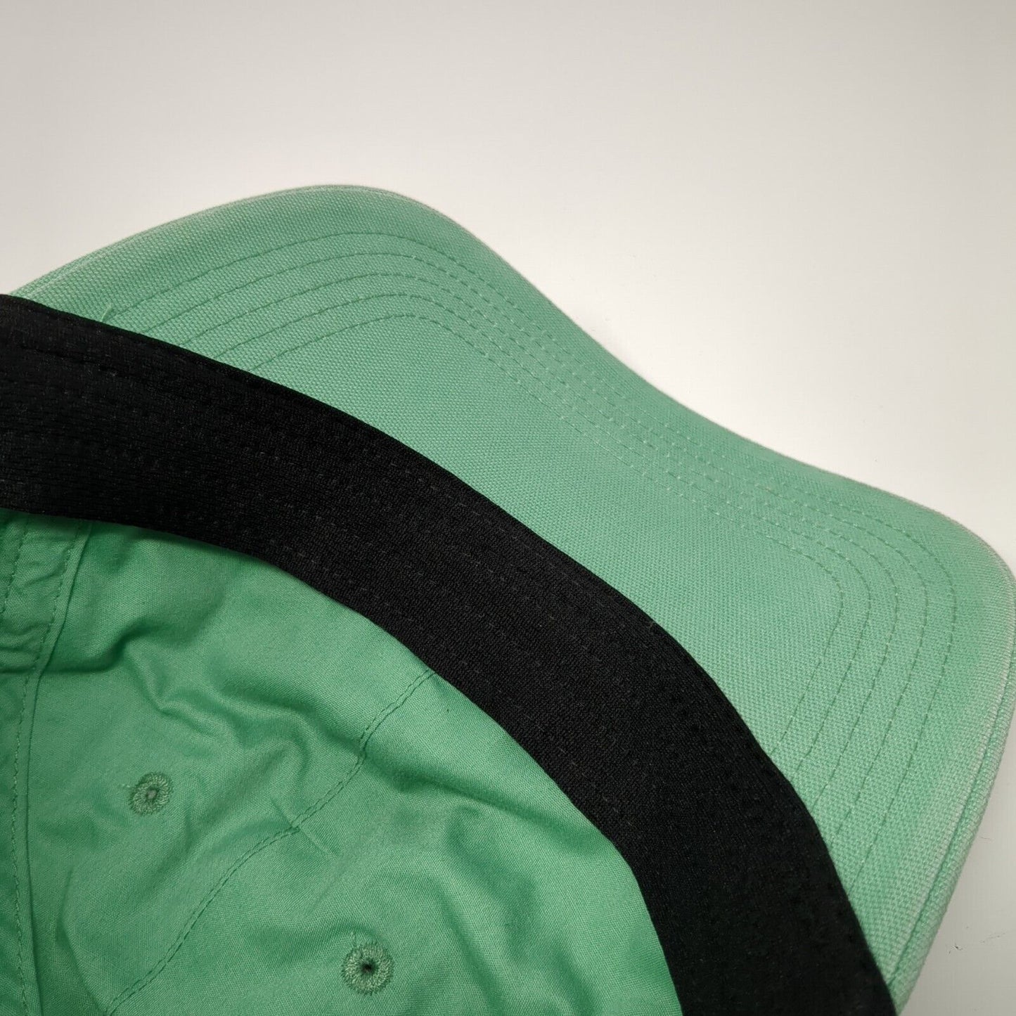 Carhartt Strapback Hat Green One Size Adjustable Leather Patch 6 Panel