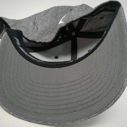 Hurley Baseball Cap Gray XL Fitted Flexfit Heathered Side Logo Hat Embroidered