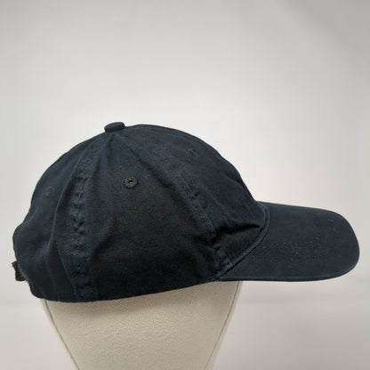 Unbranded Strapback Hat Black One Size Solid Adjustable Blank 6 Panel
