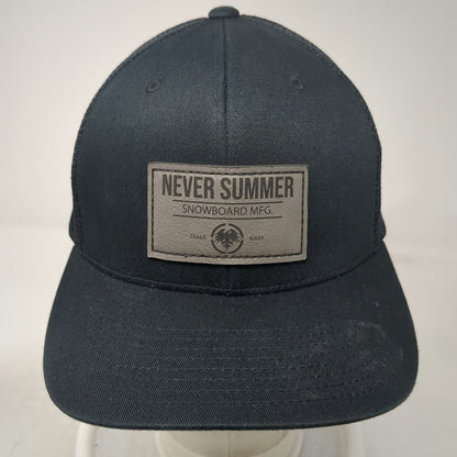 Yupoong Trucker Hat Black One Size Never Summer Snowboard Mfg Patch Snapback