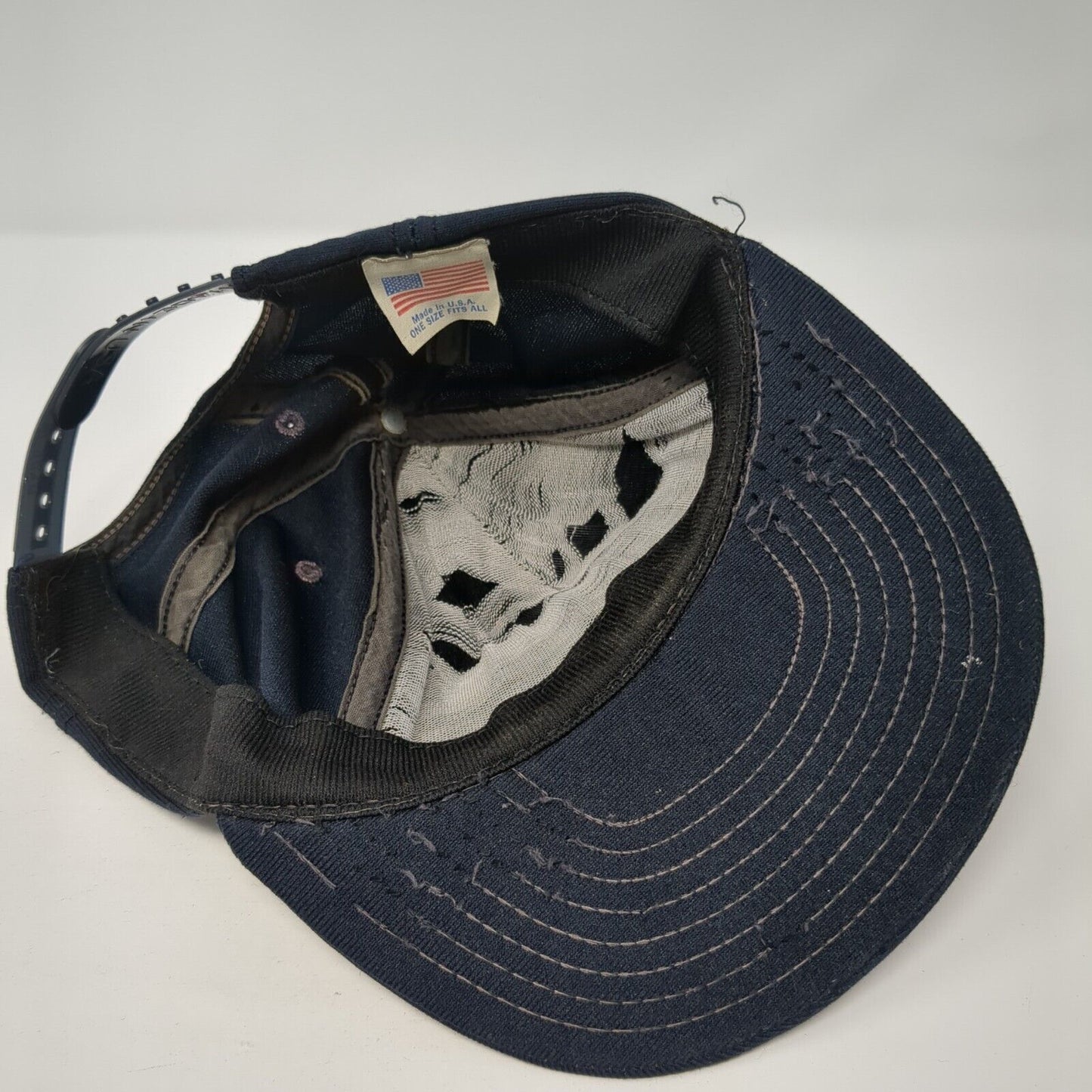 USS Hailey DD-556 Patch Snapback Hat Blue One Size Adjustable Solid