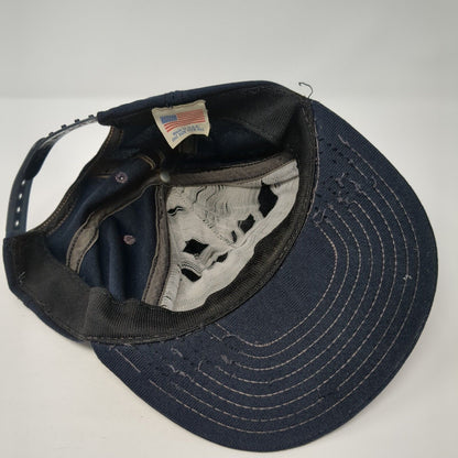 USS Hailey DD-556 Patch Snapback Hat Blue One Size Adjustable Solid