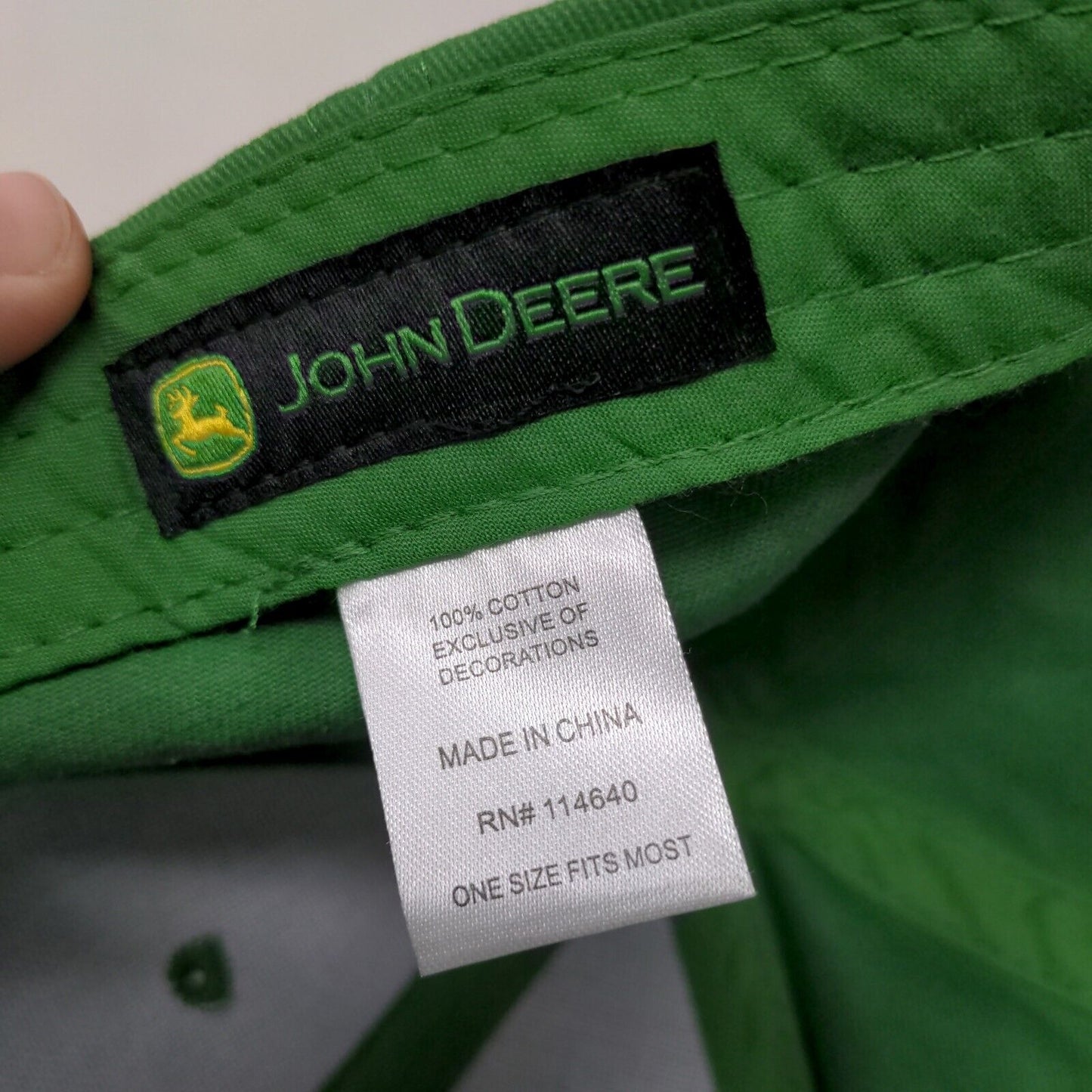 John Deere Men's Slideback Hat Green Size OSFM Embroidered Logo Cotton