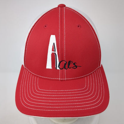 Al's Pawn & Sports Fitted Trucker Hat Red 7 3/8-8 Mesh Back Pacific Headwear